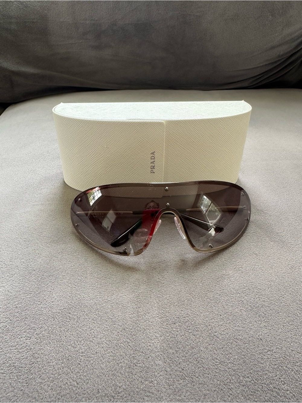 Prada Shield Sunglasses with Brown Gradient Lenses